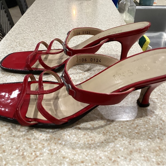 Authentic Gucci Kitten heel sandals red Size 8 1/2 - Picture 3 of 12